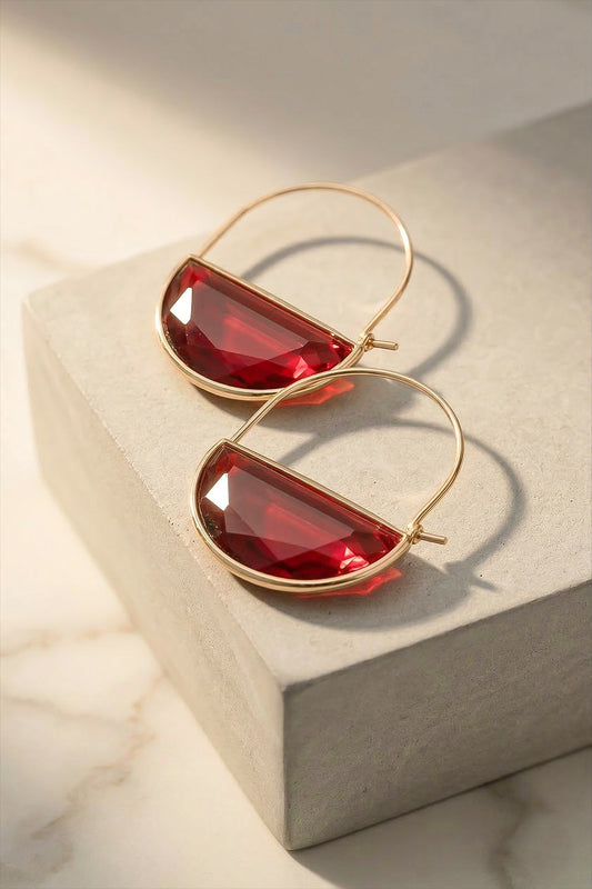 HALF MOON STONE EARRINGS