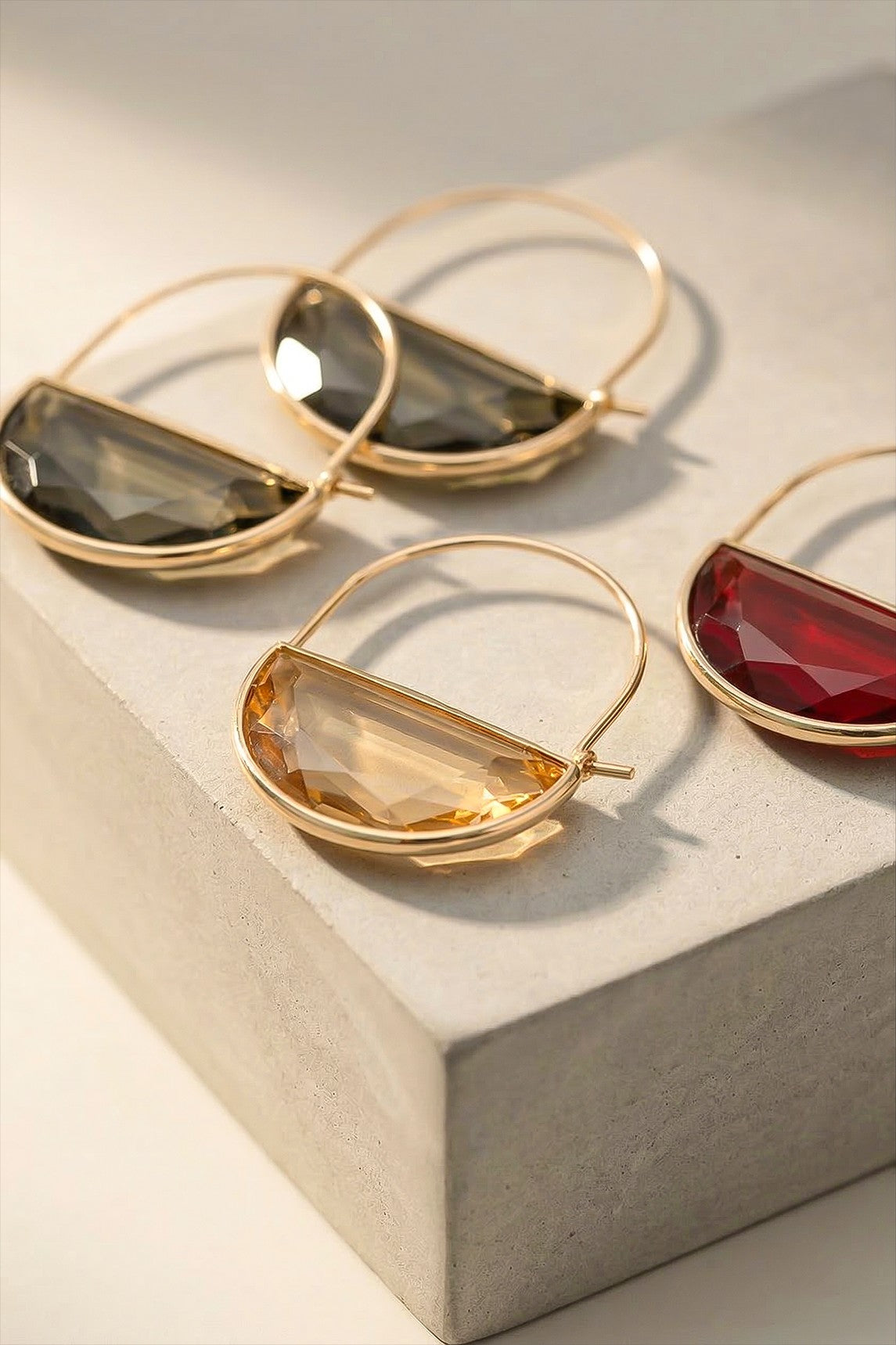 HALF MOON STONE EARRINGS