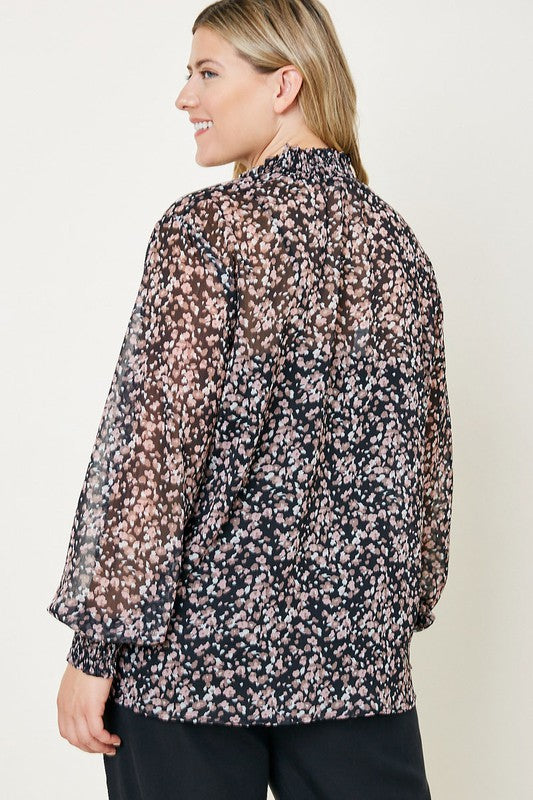 FLORAL YOU UP SHEER TOP