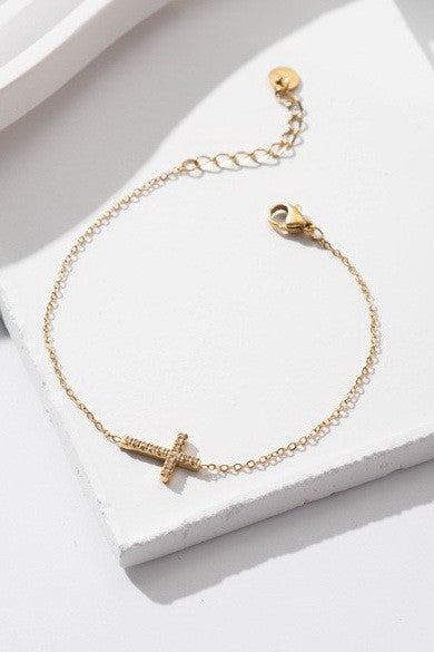 GOLD CROSS BRACELET