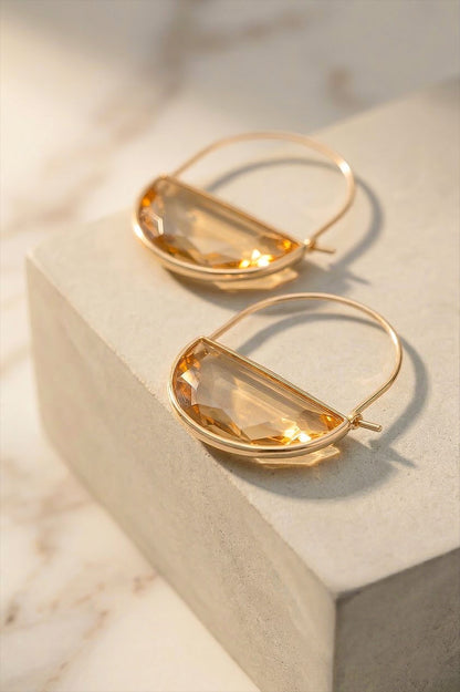 HALF MOON STONE EARRINGS