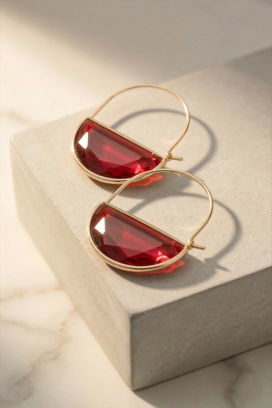 HALF MOON STONE EARRINGS