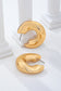 BOLD GOLD-TONE CHUCKY DOME CRESCENT HOOP EARRING