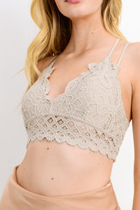 LACE UP BRALETTE- CHAMPAGNE