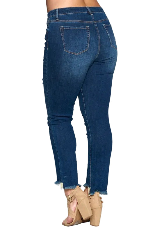 FULL OF CURVES MID RISE ANKLE SKINNY JEANS