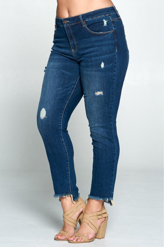 FULL OF CURVES MID RISE ANKLE SKINNY JEANS