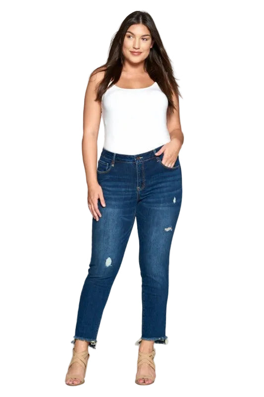 FULL OF CURVES MID RISE ANKLE SKINNY JEANS