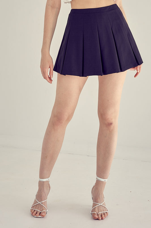 BLACK TENNIS SKORT