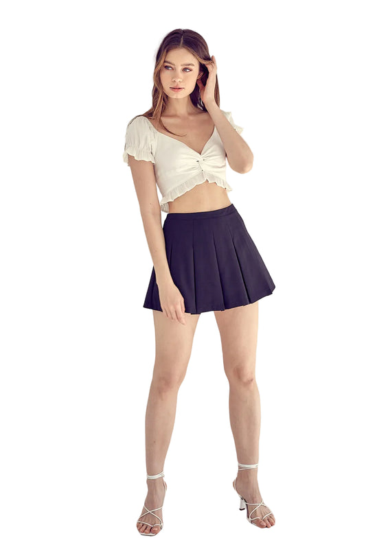 BLACK TENNIS SKORT